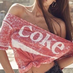 Off shoulder classic coke shirt